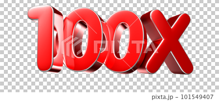 100x red 3D. 101549407