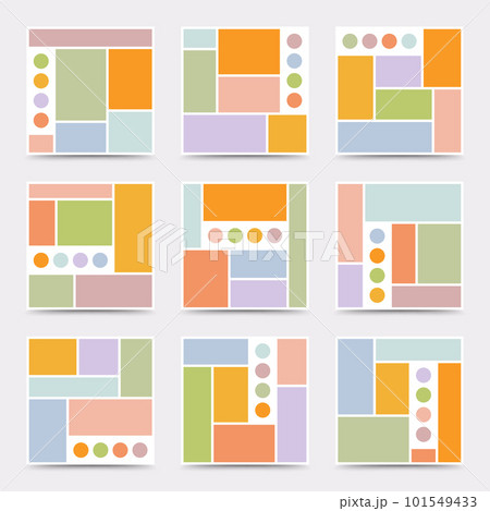 Moodboard template. Photo collage layout. Minimalist Moodboard. 101549433
