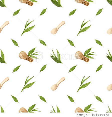 Watercolor seamless pattern matcha tea and utensils for japanese tea ceremony. Hand-drawn illustration isolated on white background. Perfect concept for cafe, restaurant, menu Japanese tea ceremony Watercolor seamless pattern matcha tea and utensils for japanese tea ceremony. Hand-drawn illustration isolated on white background. Perfect concept for cafe, restaurant, menu Japanese tea ceremony 101549478