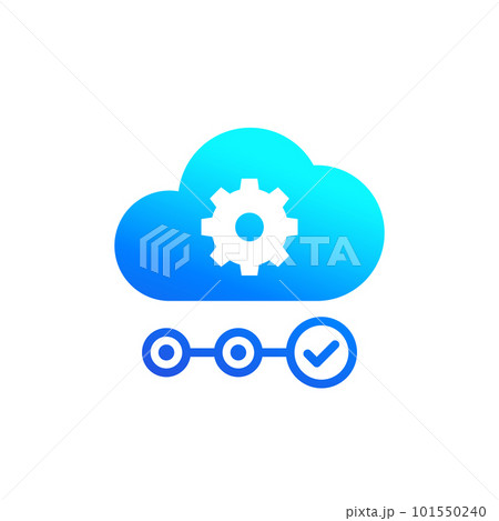Cloud service icon on white 101550240