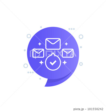 email marketing icon with a check mark, vector email marketing icon with a check mark, vector 101550242