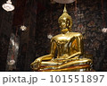 Big golden buddha statue in Wat Suthat Thepwararam, one of landmarks in Bangkok, Thailand. 101551897