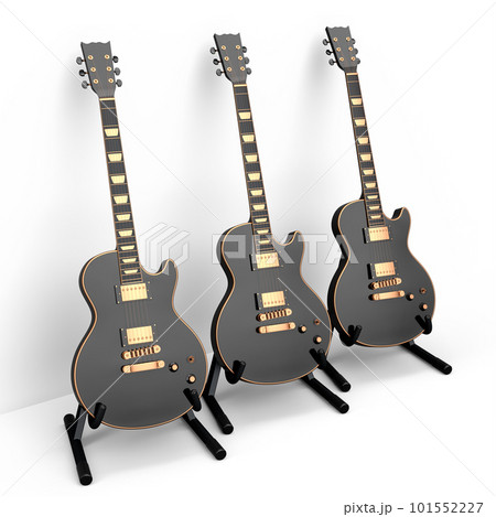 Set of electric acoustic guitar isolated on white background. 101552227