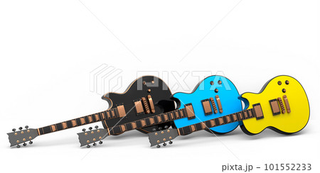 Set of electric acoustic guitar isolated on white background. 101552233