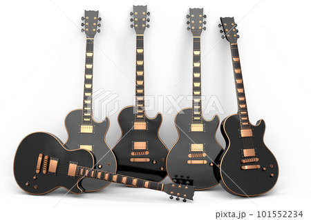 Set of electric acoustic guitar isolated on white background. 101552234