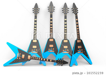 Set of electric acoustic guitar isolated on white background. 101552239