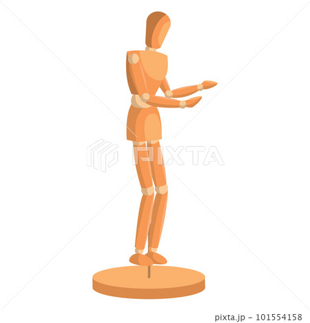 Isolated colored wooden mannequin model icon Vector Isolated colored wooden mannequin model icon Vector 101554158