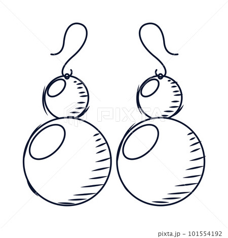 Isolated sketch of earrings with gemstones Vector 101554192