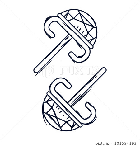 Isolated sketch of earrings with gemstones Vector 101554193