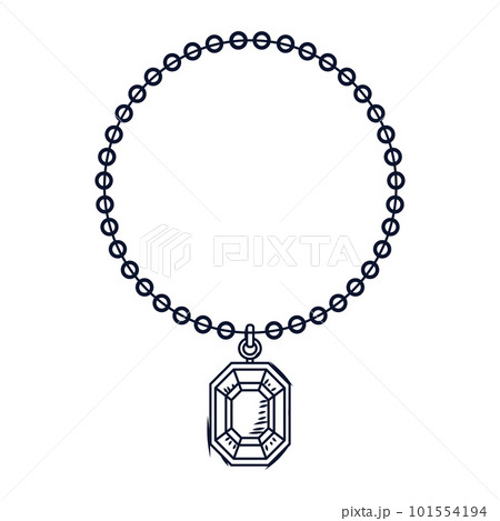 Isolated sketch of a necklace Flat design Vector 101554194