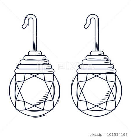 Isolated sketch of earrings with gemstones Vector 101554195