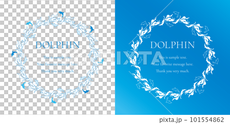 Material_frame set_decorative frame with a dolphin motif. Simple and classy image of summer Material_frame set_decorative frame with a dolphin motif. Simple and classy image of summer 101554862