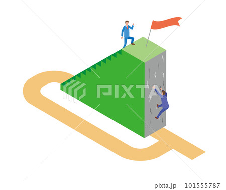 回り道で時間短縮するビジネスマン 回り道で時間短縮するビジネスマン 101555787