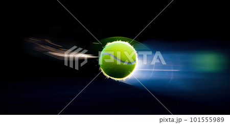 A tennis ball is flying through the air. AI generative image 101555989