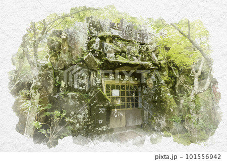 水彩画風 宮島 大聖院 遍照窟 広島県廿日市市 水彩画風 宮島 大聖院 遍照窟 広島県廿日市市 101556942