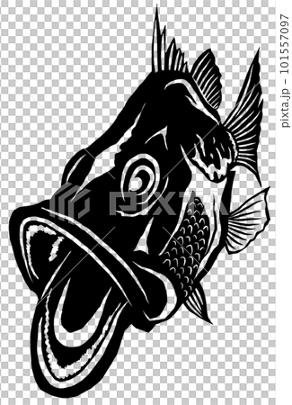 簡單的黑白黑貝司插畫 簡單的黑白黑貝司插畫 101557097