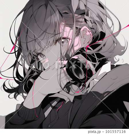 ヘッドホンとかわいい女の子 101557116