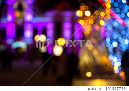 background blurred abstraction of colored lanterns and decorations. background blurred abstraction of colored lanterns and decorations. 101557726