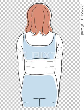 胖女人的背影插畫素材 101557776