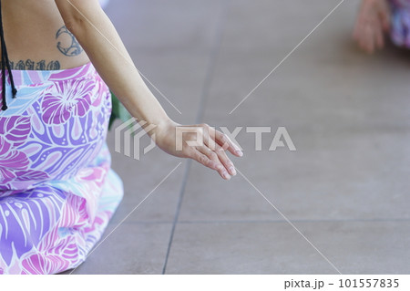 タヒチアンダンスを踊る女性の手 101557835