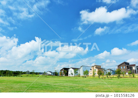 爽やかな青空と街の公園 101558126