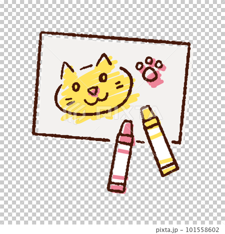 クレヨンで描いた絵のシンプルな手描きベクター線画イラストのイラスト
