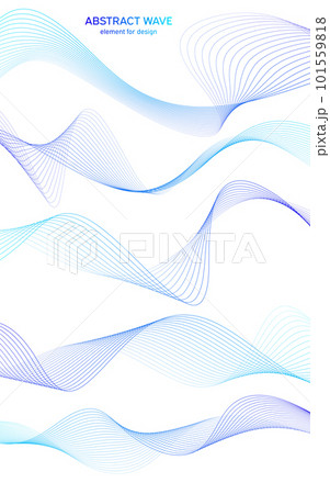 Abstract colorfull wave element for design. Digital frequency track equalizer. Stylized line art background.Vector illustration.Wave with lines created using blend tool.Curved wavy line, smooth stripe Abstract colorfull wave element for design. Digital frequency track equalizer. Stylized line art background.Vector illustration.Wave with lines created using blend tool.Curved wavy line, smooth stripe 101559818