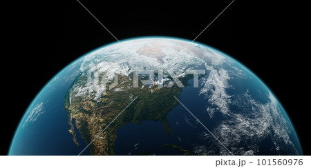 Beautiful earth on black background planet 3d render. Concept of climate change, dark night, cities lights, sunrise. World planet satellite, Stars, nebula and galaxy. Sunrise from outer space Beautiful earth on black background planet 3d render. Concept of climate change, dark night, cities lights, sunrise. World planet satellite, Stars, nebula and galaxy. Sunrise from outer space 101560976