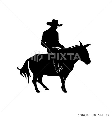 cowboy man riding a horse 101561235