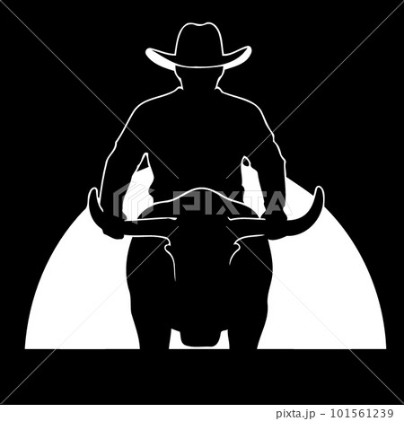cowboy man riding a bull 101561239
