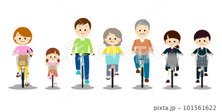 笑顔で自転車に乗る人々 笑顔で自転車に乗る人々 101561622