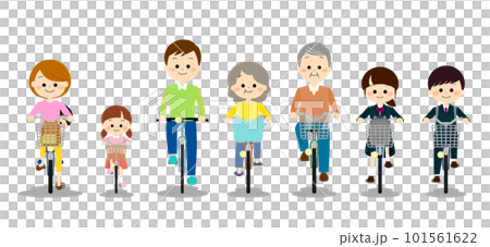 笑顔で自転車に乗る人々 笑顔で自転車に乗る人々 101561622