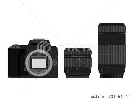 一眼レフカメラとダブルズームレンズ 一眼レフカメラとダブルズームレンズ 101564176