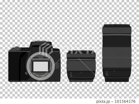 一眼レフカメラとダブルズームレンズ 一眼レフカメラとダブルズームレンズ 101564176