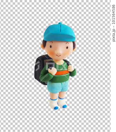 青い帽子をかぶってランドセルを背負った男の子(粘土立体イラスト) 青い帽子をかぶってランドセルを背負った男の子(粘土立体イラスト) 101564586