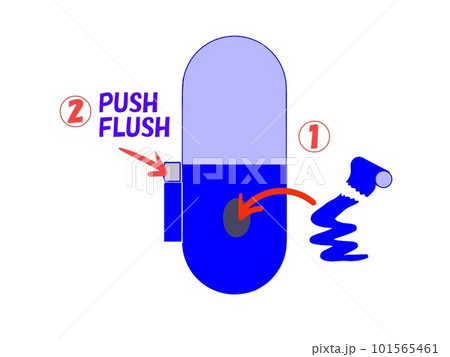 トイレ操作方法レバー式のピクトグラム トイレ操作方法レバー式のピクトグラム 101565461