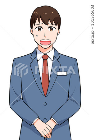 困っているスーツの男性　上半身 101565603