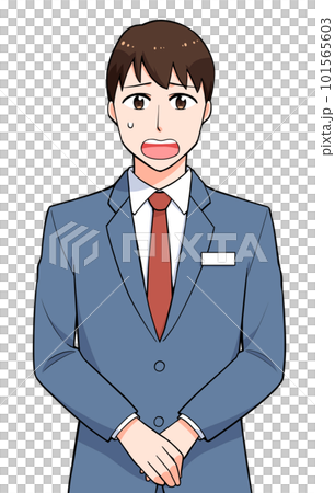 Troubled man in a suit upper body 101565603