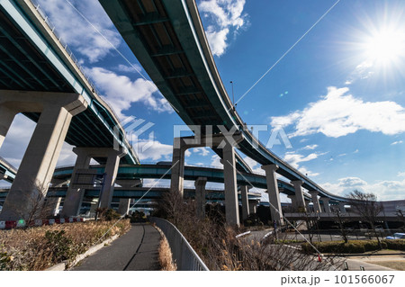 ジャンクションの高架下を通る道路 ジャンクションの高架下を通る道路 101566067