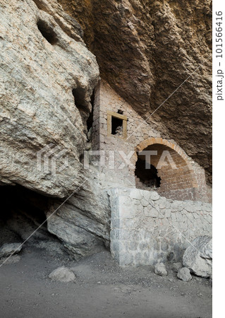 Vertical photo of Golitsyn Grotto also known as Chaliapin Grotto. Vertical photo of Golitsyn Grotto also known as Chaliapin Grotto. 101566416