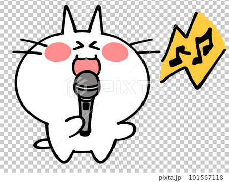 音聾貓做卡拉 OK 插圖素材 音聾貓做卡拉 OK 插圖素材 101567118