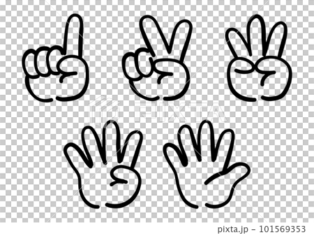 代表數字的手勢圖標集 101569353