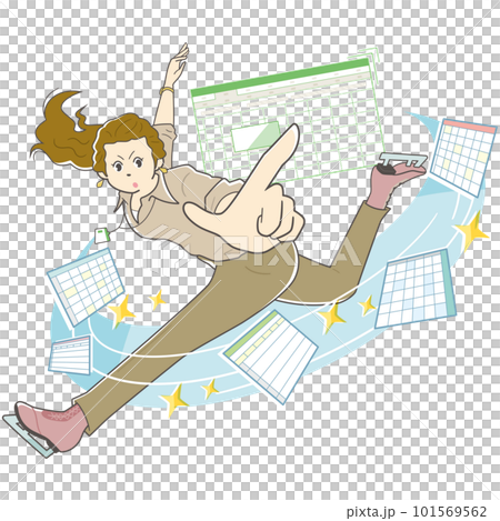 エレガントに資料作りをするビジネスパーソン（女性） 101569562