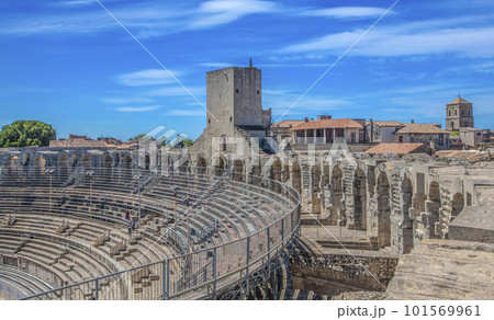 Ancient roman restored stadium in Arles, France, Provence 101569961