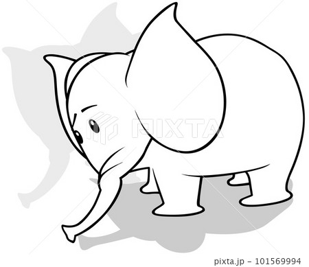 Drawing of a Simple Elephant Standing on the Ground Drawing of a Simple Elephant Standing on the Ground 101569994