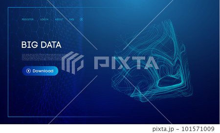 Data cube blockchain technology background. Futuristic network vector illustration. 101571009