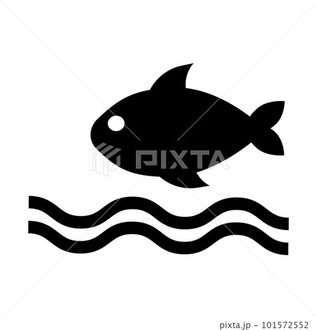 海と魚のシルエットアイコン。ベクター。 101572552