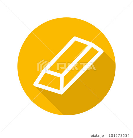 影付きの丸い金の延べ棒アイコン。ベクター。 101572554