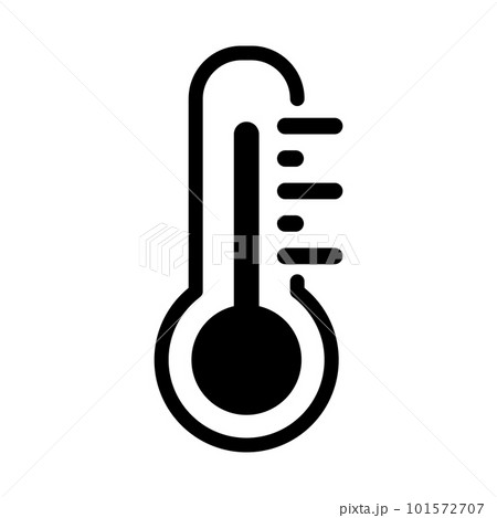モダンな温度計のシルエットアイコン。気温。ベクター。 101572707