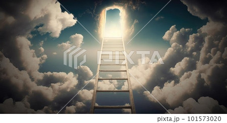 Majestic afterlife heaven gate decorated with ornate gold design Majestic afterlife heaven gate decorated with ornate gold design 101573020